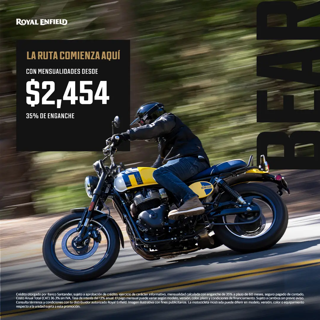 Moto Royal Enfield bear 650 blanca estilo scrambler en México