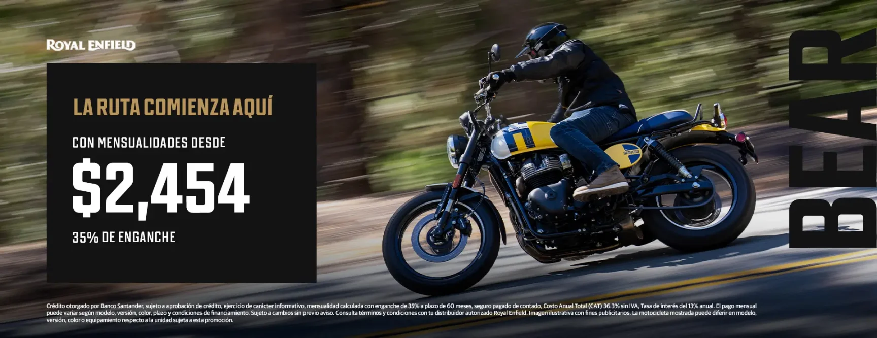 Moto Royal Enfield bear 650 blanca estilo scrambler en México